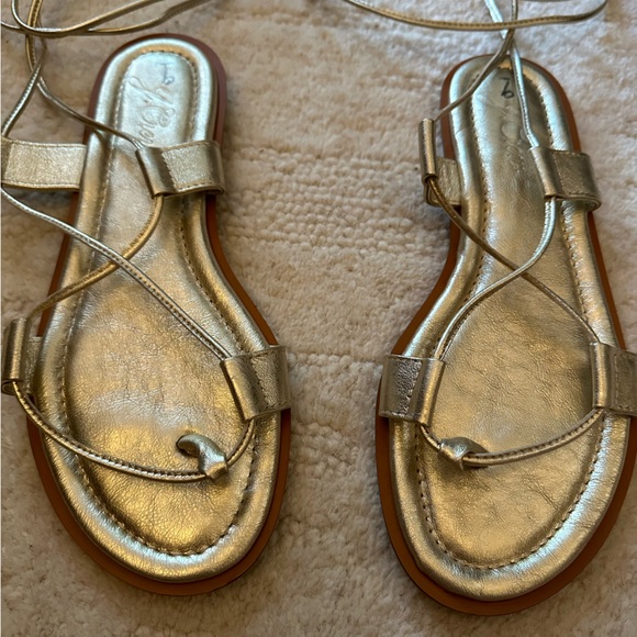 Jcrew Sorrento Gladiator Sandal Gold Metallic size 9 - Picture 3 of 4
